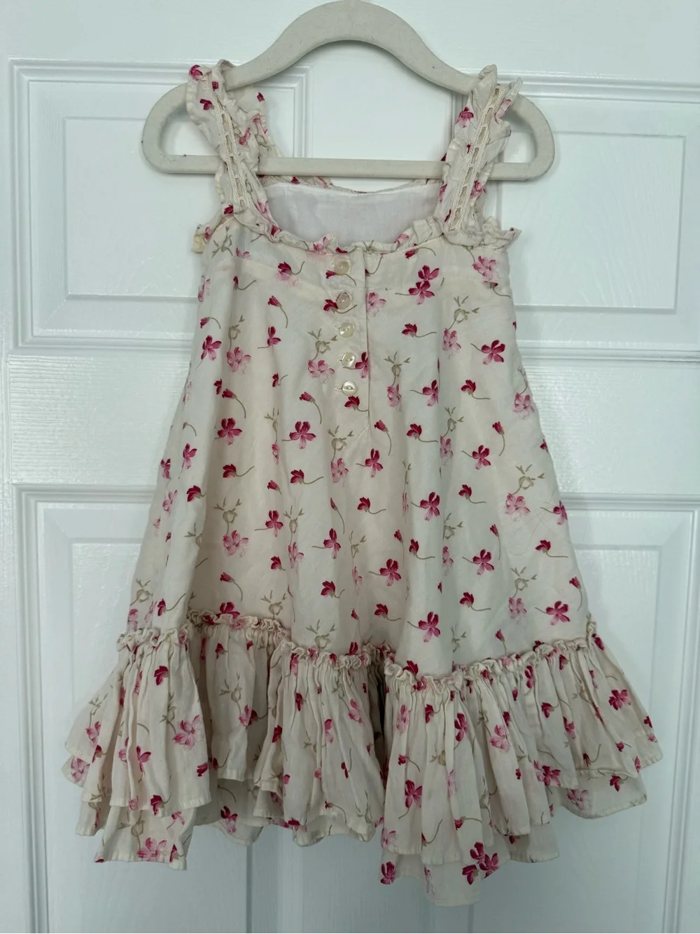 Ralph Lauren cream floral dress- 100% cotton- size 2t